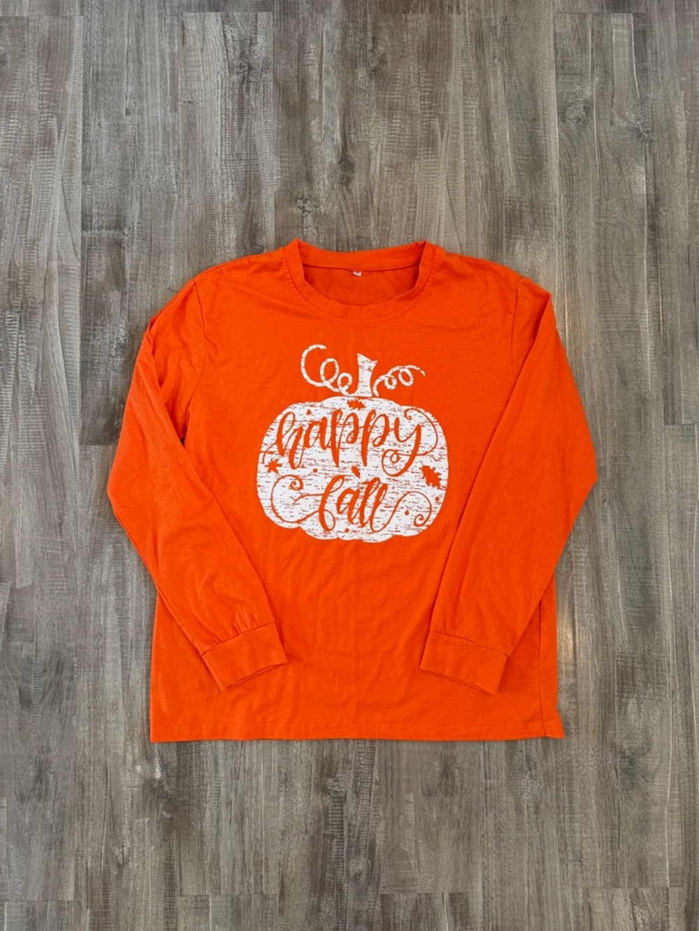 Happy Fall Pumpkin Long-Sleeve Tee - Orange